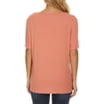 thumbnail image 6 of HUBERY Women Round Neck Hollow Out Spliced Short Sleeve Solid Color Blouse, 6 of 6