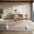 thumbnail image 3 of Tribesigns 70.8-Inch Executive Desk, Large Computer Office Desk Workstation, Modern Simple Style Laptop Desk Study Writing Table Business Furniture for Home Office (Brown/White, 70.8 Inch), 3 of 17