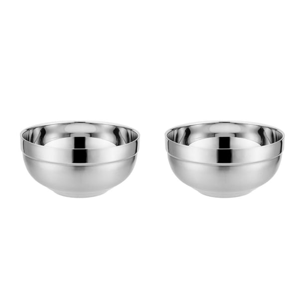 Toystoory Tazón pequeño de acero inoxidable aislamiento térmico aislamiento hogar saludable de alta capacidad agarre cómodo cuencos de Metal 14cm 2piezas