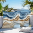 thumbnail image 5 of Waterproof Throw Pillow Covers Set of 2, 18x18 Inch Blue Beige Moire Decorative Pillowcases Outdoor Pillow Slip Cushion Covers Set for Couch Tent Modern Abstract Art, 5 of 7
