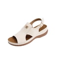 thumbnail image 2 of HAJWOH Orthopedic Sandals for Women Non Slip Slip on Arch Support Flat Wedge Sandals Breathable Walking Shoes 2026 New Beach Foam Shoes White 40, 2 of 5