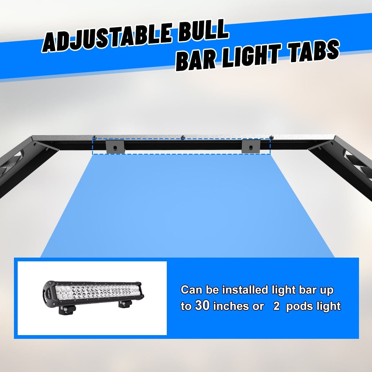 4 IN 1 Front Bumper for 2013-2018 Dodge RAM 1500 Pickup Truck(Excluding Rebel)/2019-2023 Ram 1500 (Exculding Warlock) Heavy Duty Steel Bumper w/Bull Bar + Skid Plates + 2*Side Wings​