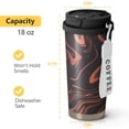 thumbnail image 5 of 18oz Travel Coffee Mug, 316 Stainless Steel Vacuum Insulated Tumbler with 2-in-1 Straw Lid & Strap, Liquid & Marble Print, 5 of 6