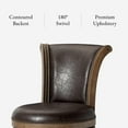 thumbnail image 6 of Maven Lane 26" Counter Height Bar Stool - Handcrafted Swivel Bar Stool with Walnut Finish and Marksman Saddle Vegan Leather - Bring Seamless Style and Comfort to Kitchen Islands and Dining Spaces, 6 of 12