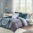 thumbnail image 5 of Regency Heights Full Size Comforter Set, 9-Piece Bed in a Bag Full, Navy Bedding Sets with Sheets, Bed Skirt, 5 of 10