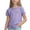 Purple, variant on Girl's Lettuce Hem T Shirts Crewneck Short Sleeve Ribbed Knit Blouse With Bow Graphic Summer Cute Soft Loose Tops Black 2 Years