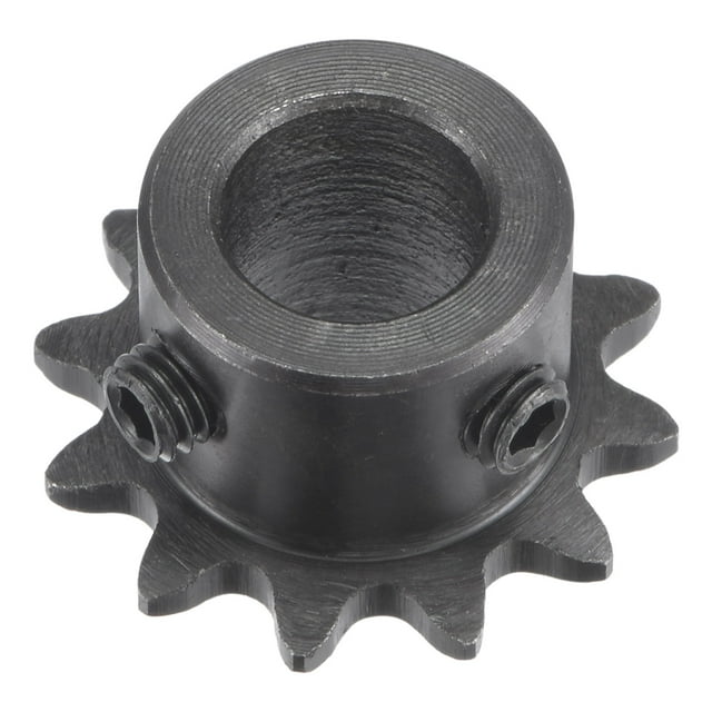 Unique Bargains 12 Dents Pignon 1/4 'pas, 10mm Alésage en Acier au Carbone avec 2 Vis de Réglage