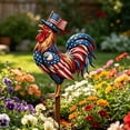 thumbnail image 5 of Sktrjpolfis Double Sided Patriotic Rooster Metal Yard Stake 11.8×7.8In Outdoor Garden 4th of July Lawn Porch Decor, 5 of 5