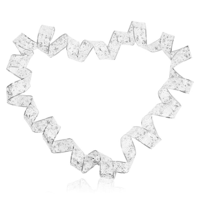 QualitChoice Xmas Double Layer Cloth Decorative Ribbon Lights Holiday Christmas Tree Room Bar Coffee Shop Ornaments Silver, Colorful 2M 1Set