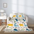 thumbnail image 2 of Rateoe Childish Dinosaur Pattern Flannel Throw Blanket, Ultra-soft Blanket for Bed, Couch, Car, Hypoallergenic Anti-pilling blanket-40"x30"(Vertical), 2 of 6
