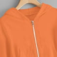 thumbnail image 5 of IVEYRTF Girls Hooded Crop Sweatshirt Long Sleeve Pullover Tops with Pocket Casual Fall Winter Jacket Outerwear for Teen Youth Kids(Orange,13-14 Years), 5 of 7