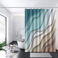 thumbnail image 2 of Fabric Teal Blue Shower Curtains Modern Geometric Bath Curtain Brown Abstract Waterproof Bathroom Curtain Decorative Bathtub Accessories 72x84inch, 2 of 6