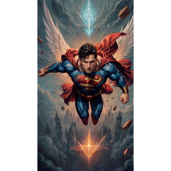 DIY 5D Round Full Drill Art Perfect for Relaxation and Home Wall Decor，Diamond Painting Kits for Adults,( Superman, 12x16inch)