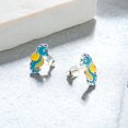 thumbnail image 2 of 925 Sterling Silver Seahorse Ear Studs Tiny Ocean animal Earrings Enamel Cartilage Ear Studs Girls Earrings Minimalist Handmade Gift, 2 of 5