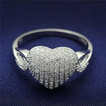 Alamode TS017-7 Rhodium 925 Sterling Silver Ring with AAA Grade CZ, Clear - Size 7