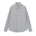 thumbnail image 4 of Breathable Wrinkle Friendly Linen Shirt for Men, Loose Fit Pocket Roll Sleeve Solid Blouse for Daily Street Casual Wear Gray M, 4 of 4