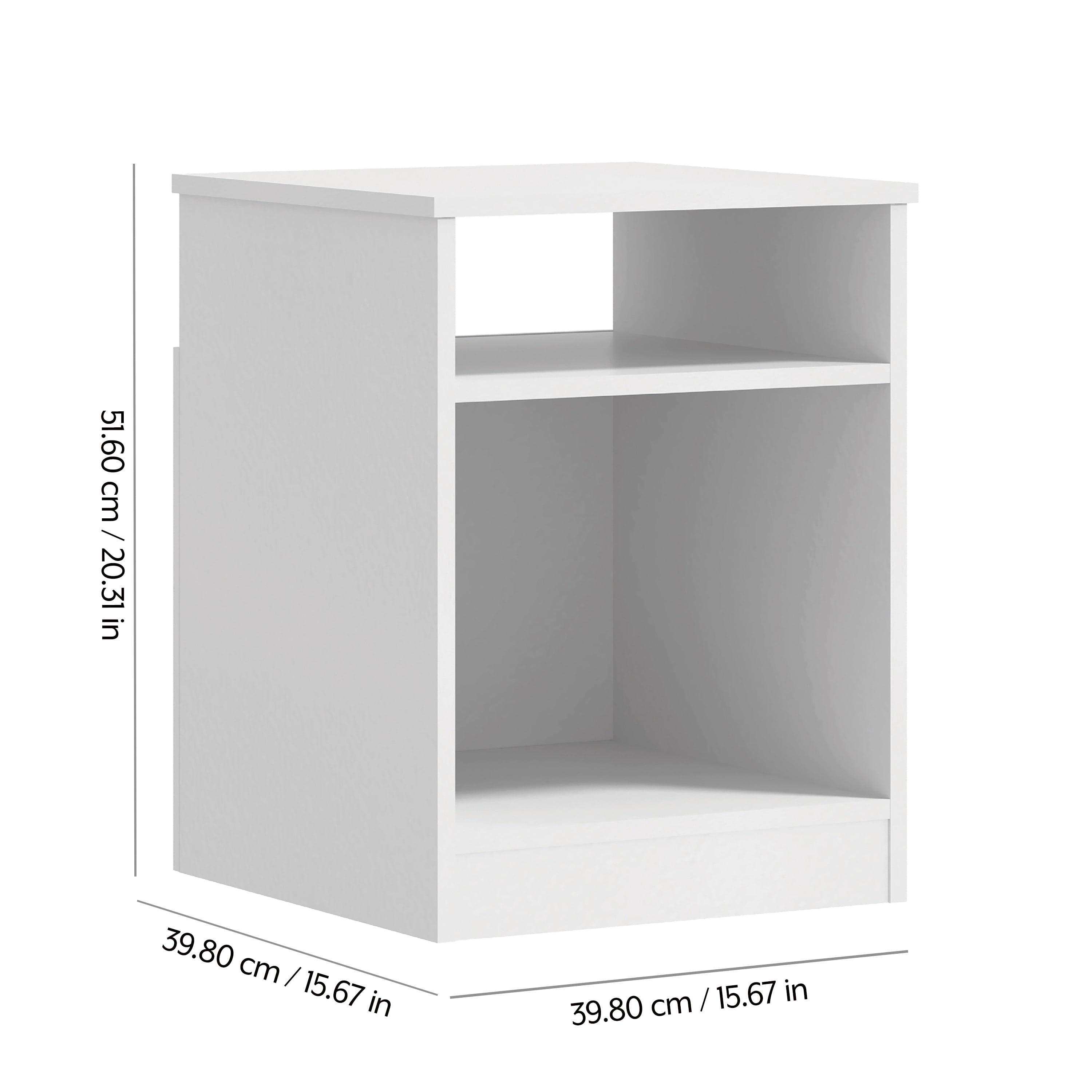 Mainstays Open Shelf Nightstand, Set of 2, White