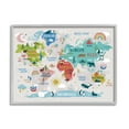 thumbnail image 4 of Stupell Industries Landmarks & Wildlife Illustration World Map Diagram Chart Framed Wall Art, 20 x 16, Design by Lisa Perry Whitebutton, 4 of 5
