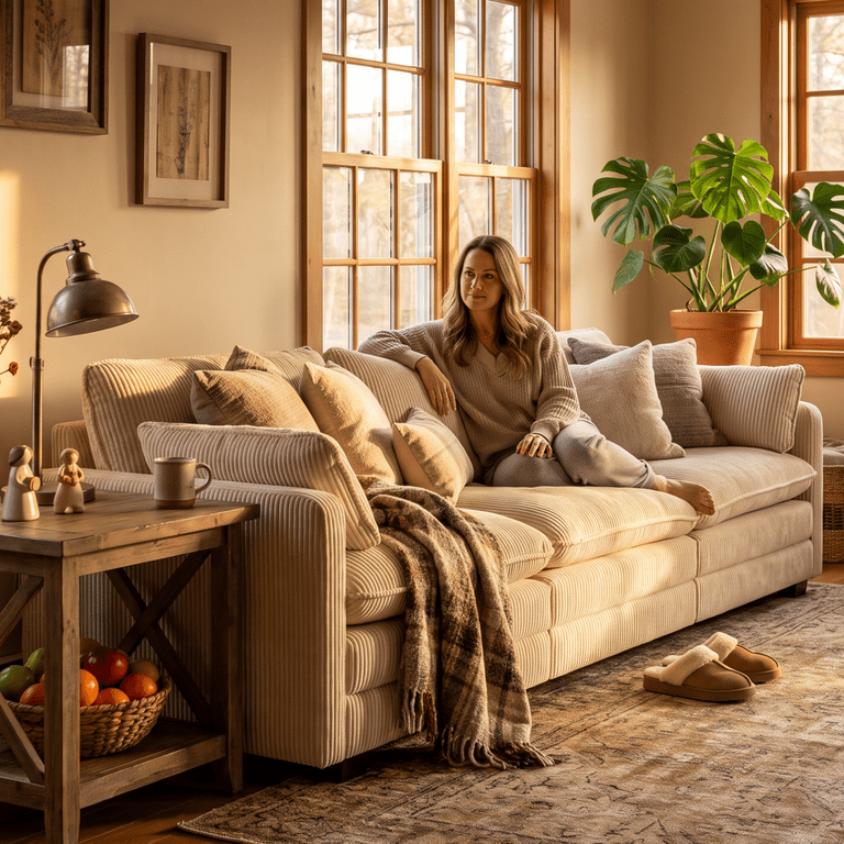 Noelse 110" Cloud Couch, 3-Seater Beige Sofa photo 6
