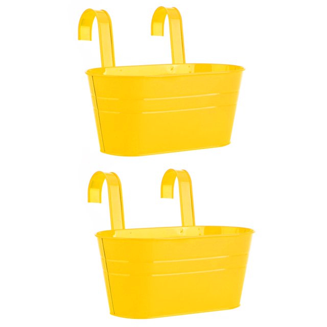 Hanging Flower Pots Hooks 2PCS Garden Tool Metal Iron For Railing Fence Home Decor Detachable Balcony Plant Holder