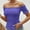 Blue, variant on Shirts For Women Trendy Sevevn Women's Off Shoulder Shirred Short Sleeve Crop Blouse Tee Top