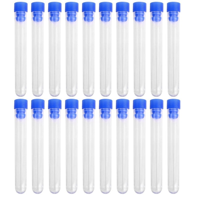 Miangastore Tubes à Essai en Plastique Non Gradué Bleu avec Bouchon à Vis pour Rangement 100*12mm