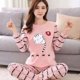 thumbnail image 3 of Conjunto de Pijama a cuadros para Mujer, ropa de dormir de dibujos animados, 2 piezas, talla grande 5XL, verano y otoño, 3 of 4
