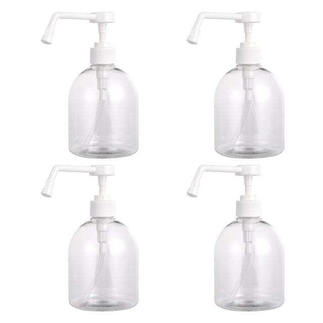 4pcs Empty Hand Sanitizer Bottles Refillable Plastic Container Transparent Gel Bottle for Home Office