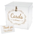 thumbnail image 2 of Acrylic Card Box Clear Wedding Box with Lock and Slot Sturdy Transparent Money Box Holder Decorative Gift Card Envelop Collection Box with Thank You Sign for Wedding Party (Gold), 2 of 10