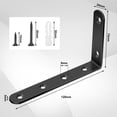 thumbnail image 3 of sixwipe 8 Pcs Shelf Bracket Heavy Duty Black Steel L Corner Brace, Decorative Joint Angle Bracket for Wooden Board Hanging Support, 5 Inch*3 Inch Shelves Wall Hanging Bracket with Screws(Black), 3 of 7