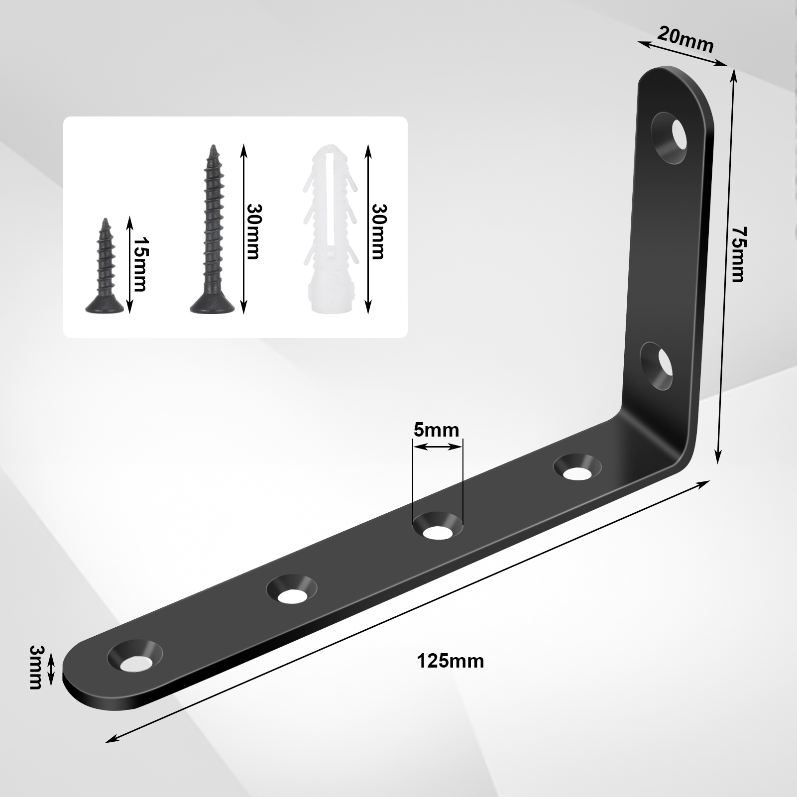 Sixwipe Heavy Duty Steel L-Bracket Shelf Support (8 Pack) photo 3