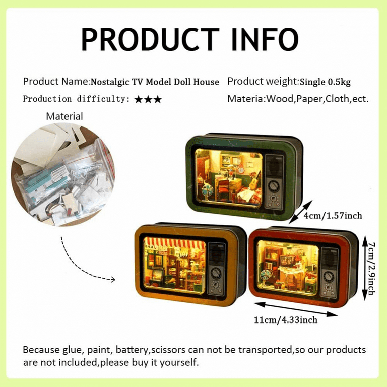 DIY Tinplate Box Childhood Memories Theme TV Model Miniature Tin