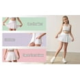 thumbnail image 4 of Girls Children Sport Cross Solid High Waist Sport Tennis Skirt Work Active Skort, 4 of 5