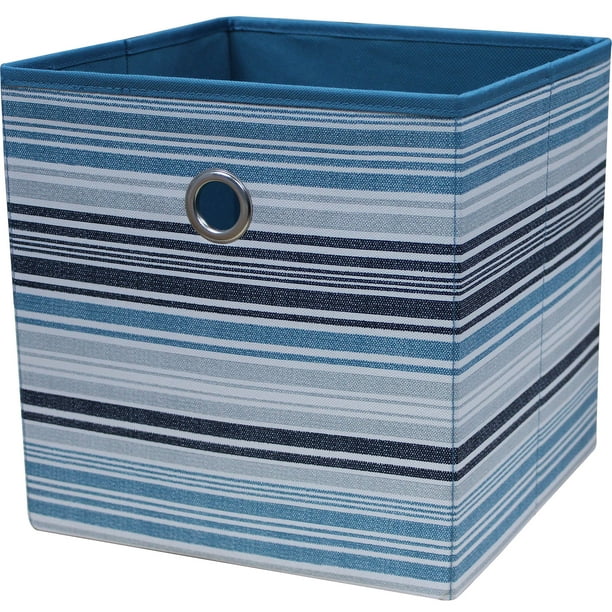 Mainstays Collapsible Fabric Cube Storage Bins (10.5" x 10.5"), Striped