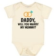 thumbnail image 3 of Inktastic Daddy Will You Marry My Mommy with Rings for Proposal Boys or Girls Baby Bodysuit, 3 of 5