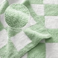 thumbnail image 5 of Exclusivo Mezcla Checkered Knit Throw Blanket, Ultra Soft Cozy Fluffy Checkerboard Blankets, Lightweight Fuzzy Plush Throw for Couch and Bed, Sage Green, 50"x60", 5 of 8