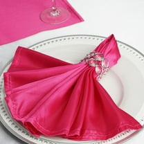 Efavormart 20"x20" Fushia Wholesale SATIN Linen Napkins For Wedding Birthday Restaurant Party Tableware Decoration - 5 PCS