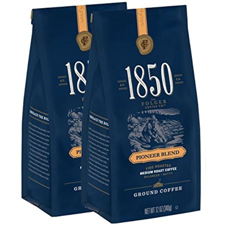 1850 Pioneer Blend Medium Roast Ground Coffee, 12Oz Bag, 2-Pack