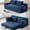 Blue, variant on Howcool 73" Boneless Loveseat Sleeper Sofa,2 in 1 Pull Out Convertible Corduroy Floor Couch with Side Storage Pockets & 2 Throw Pillows,Foldable Guest Couch for Living Room,No Assembly Required,Black