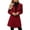 Red, variant on Vixolx Womens Mid Length Wool Blend Coat Stand Collar Single Breasted Overcoat with Slant Pockets Fall Winter Casual Office