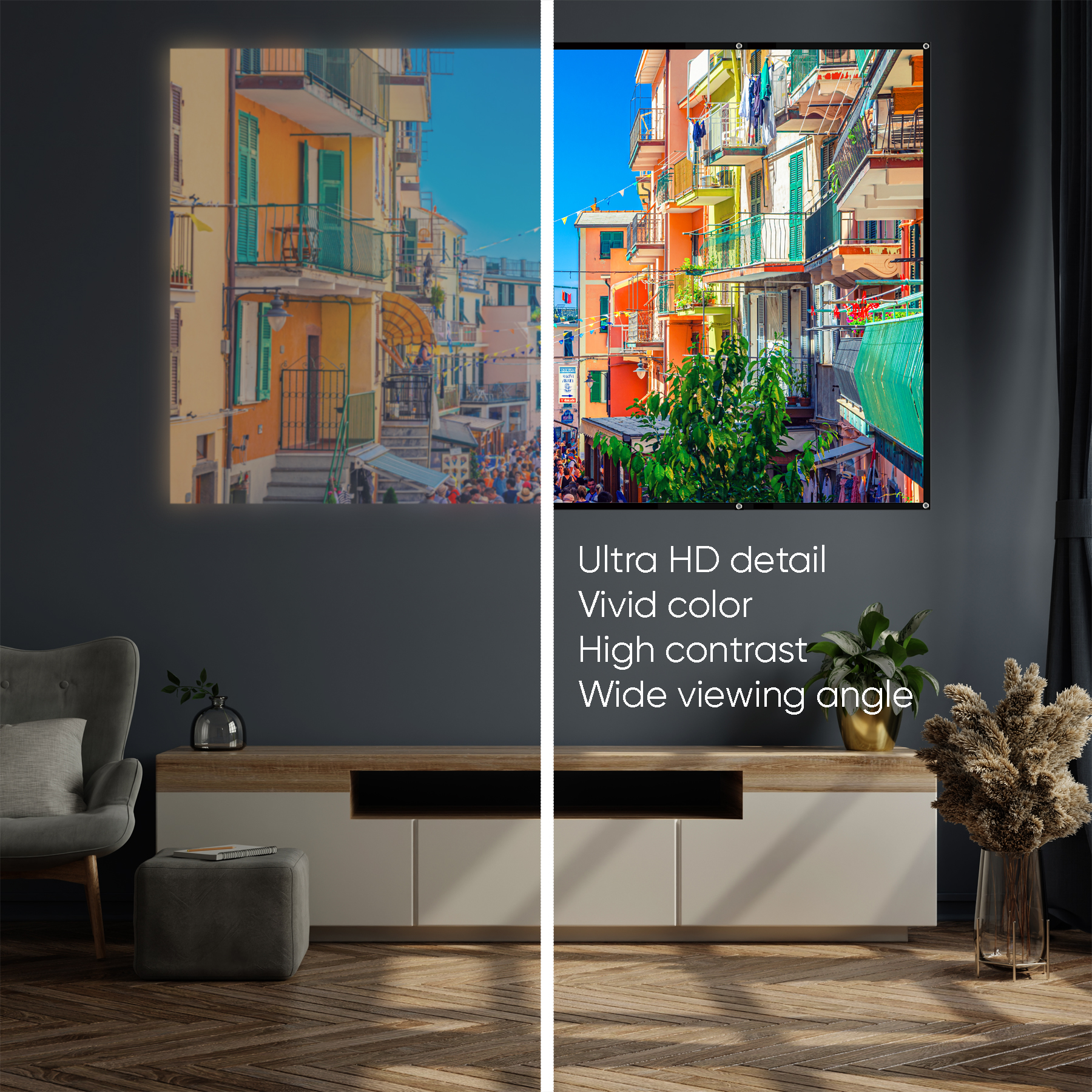 onn 120-Inch Portable Theater Projection Screen, 16:9 photo 8