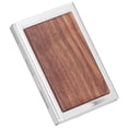 thumbnail image 2 of Estuche para tarjetas de madera, caja fuerte para tarjetas de crédito bancarias, estuche portátil para tarjetas de identificación comercial, estuche protector para hombres y mujeres, nogal, 2 of 8
