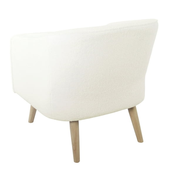 HomePop Sherpa Modern Wood and Fabric Accent Chair in Cream Finish