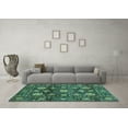 thumbnail image 3 of Ahgly Company Indoor Rectangle Abstract Turquoise Blue Modern Area Rugs, 3' x 5', 3 of 4