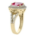 thumbnail image 3 of 10K Yellow Gold Natural Pink Topaz Ring Cushion 8x8 mm with Diamond Accents, size 5, 3 of 3