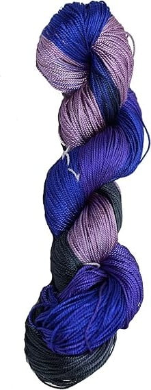 Knitsilk 3 Ply 100% Mulberry Silk Lace Weight Yarn | Perfect for Knitting & Crocheting and Weaving | Fine Quality Silk Yarn for Luxurious Creating Projects.(50Gm–260Yards, Blue&Gray) (Pack of 1)