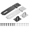 thumbnail image 1 of Unique Bargains 5 Inch Padlock Latch, Stainless Steel Barn Door Security Padlock Hasp Lock Latch, Black Silver, 1 of 6