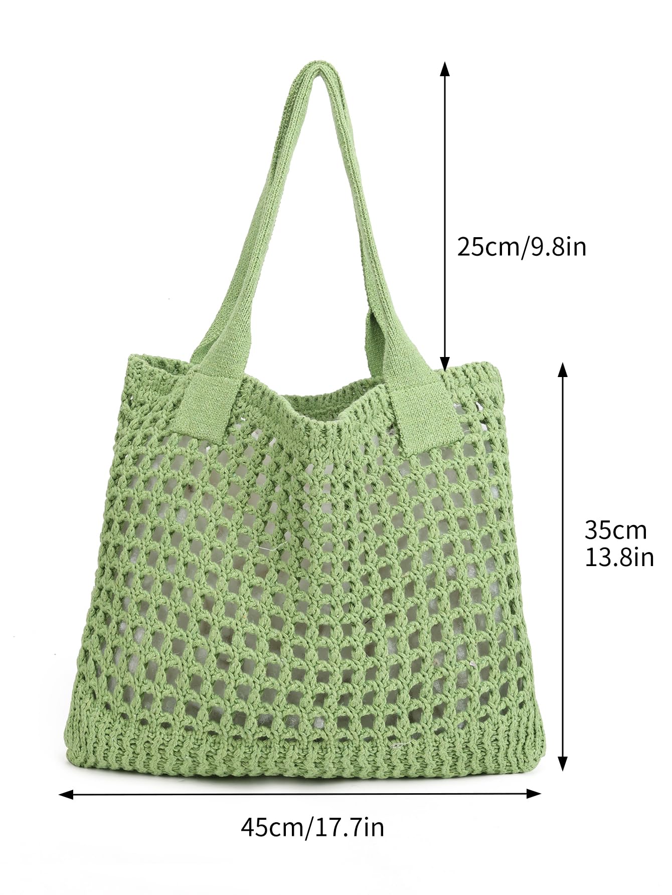 Women's Beach Tote Bag, Crocheted Knit Hollow Design, Stylish & Spacious Tote for Beach,Travel,and Everyday Use,Cute Aesthetic Summer Handbag(khaki)
