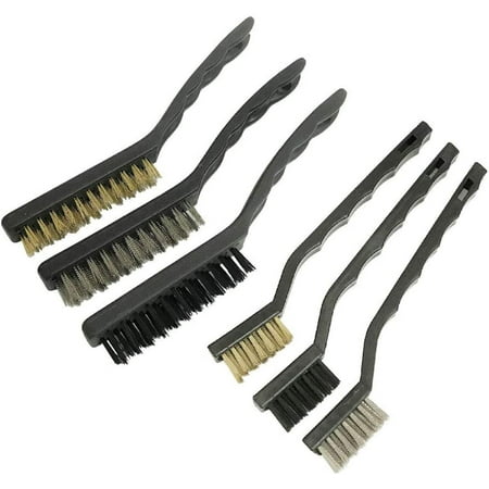 

Detail Wire Brush Set Steel Brass Nylon Cleaning Polishing Detail Metal 6pc
