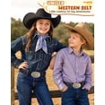 thumbnail image 3 of WHIPPY Kids Western Cowboy Belt for Boys Girls Cowgirl Ratchet Leather Belts with Automatic Buckle, 3 of 6